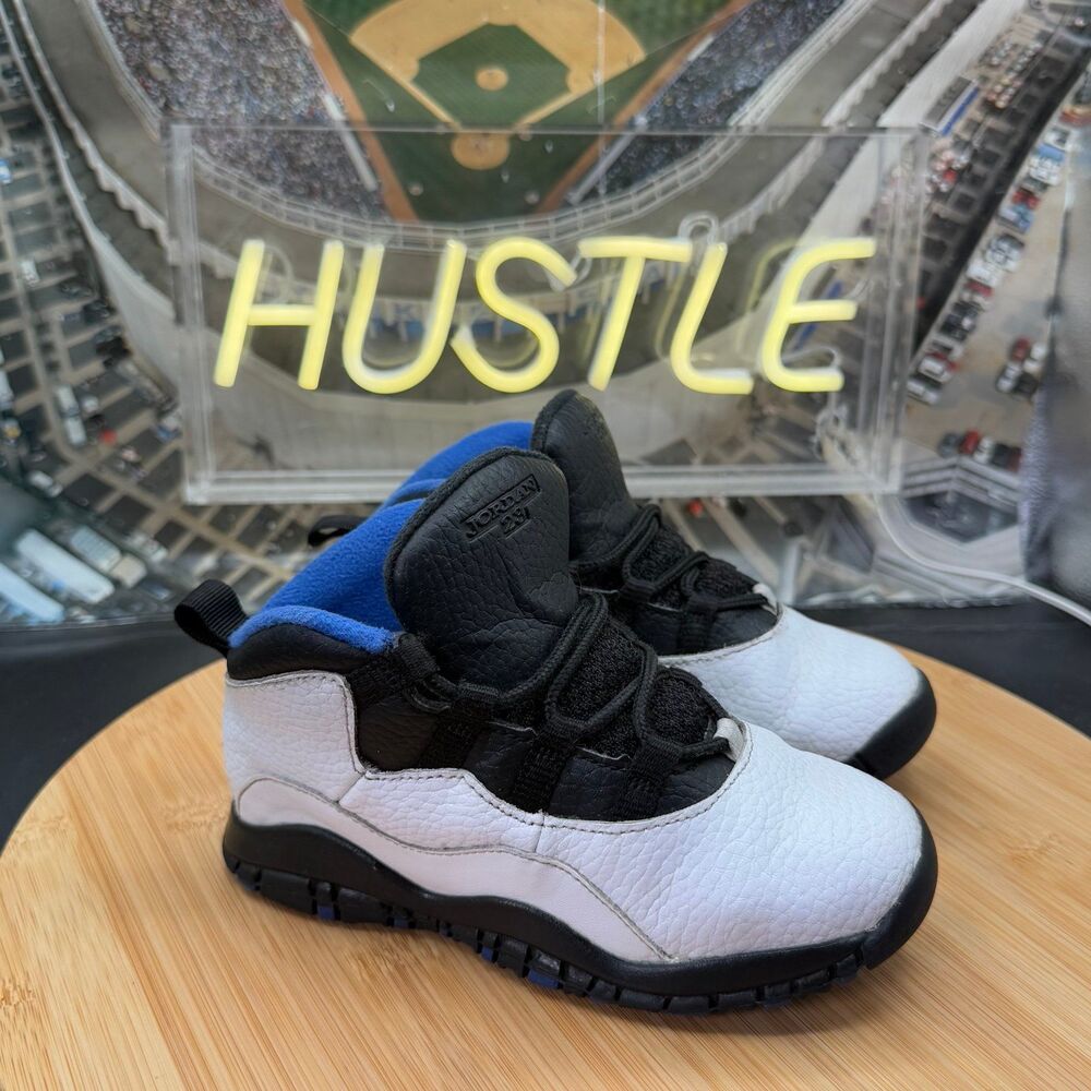 Jordan 10 Retro Toddler ‘Orlando’ White/Black/Blue SIZE 10C